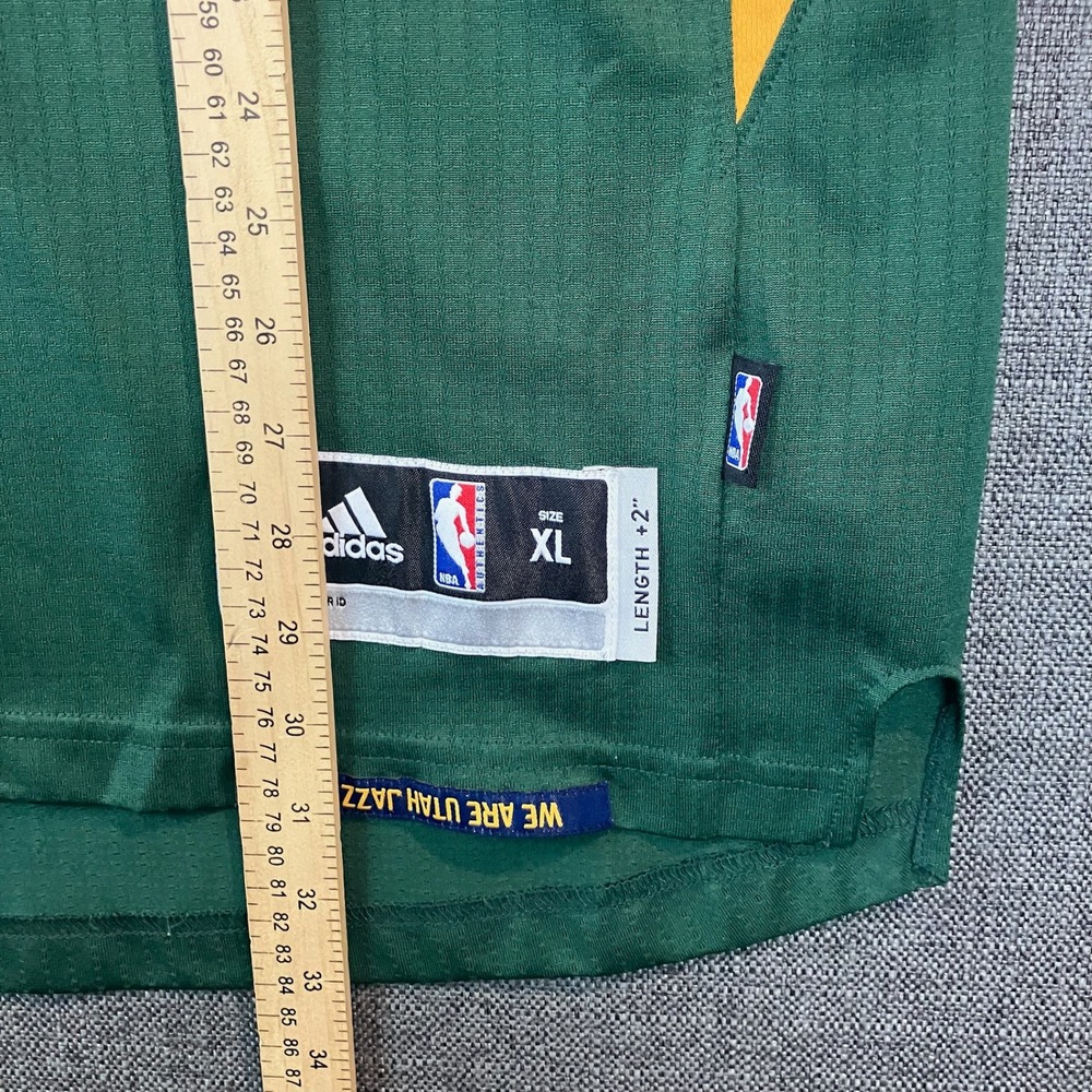 Rudy Gobert Utah Jazz #27 Adidas NBA Jersey Green Gold White XL Extra Length - Picture 4 of 6
